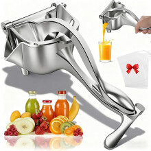 Storcător manual nou - Storcător manual din aluminiu cu 100 de pungi filtrante pentru suc, 1 buc.