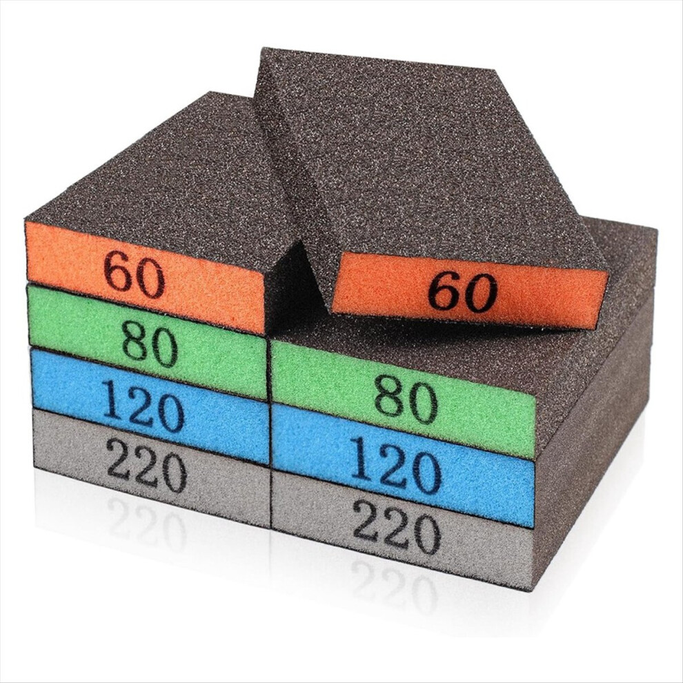 8 Pack Sanding Sponge, Washable And Reusable Blocks For Drywall Wood M 4852494347408