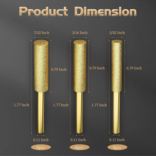 24 Pcs Titanium Plated Diamond Chainsaw Sharpener Bits - High Hardness 2