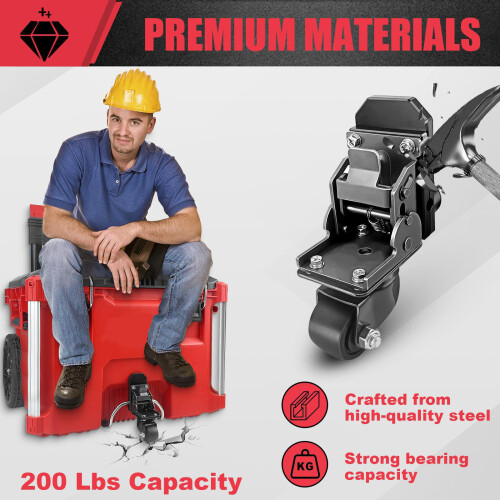 Premium Stainless Steel Front Wheel Set For Rolling Toolbox 200 2