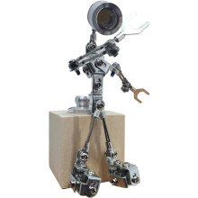 3D metalen puzzel voor volwassenen, mechanische robotvormige tafellamp, 3D metalen model, doe-het-zelf puzzel, ornamenten, kunstnijverheid, bureauve