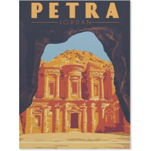 Rompecabezas de 1000 piezas con póster de viaje vintage de Petra, Jordania: rompecabezas clásico para adultos, kit de bricolaje, juguete de papel, r