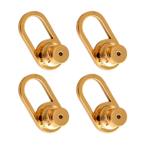 4Pcs Earring Backs Replacements U Shaped Metal Support for-Gold