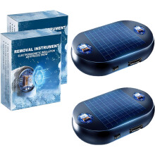 Neues elektromagnetisches Schneeräumgerät mit Frostschutz für Autos, USB-/Solar-aufladbar, 2er-Set