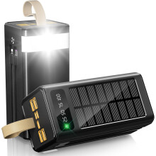 90000mAh Powerbank 35W Hurtigopladning med Indbyggede Solcellekabler Høj Kapacitet