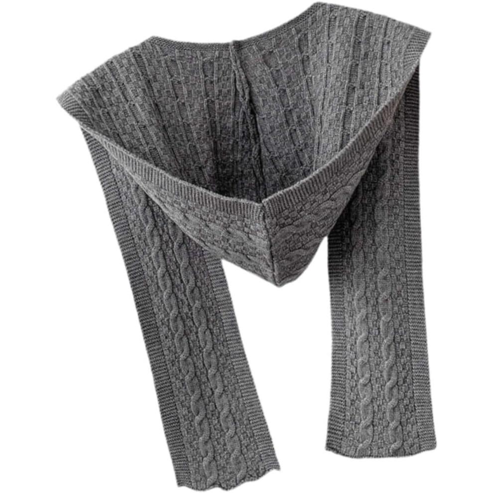 Sjaal Met Capuchon, Zachte Nek- En Oorwarmer, Gebreide Sjaal Voor Dames En Heren, Geschikt Voor Buiten.-image