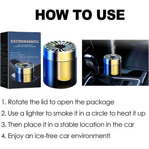Electromagnetic Car Snow and Ice Removal Device, Molecular Interference Technology, Blue-Gold 1