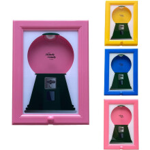 Dispensador de Doces com Moldura, Dispensador de Doces de Parede, Caixa de Doces Retrô e Prática, Decoração de Cozinha, Rosa