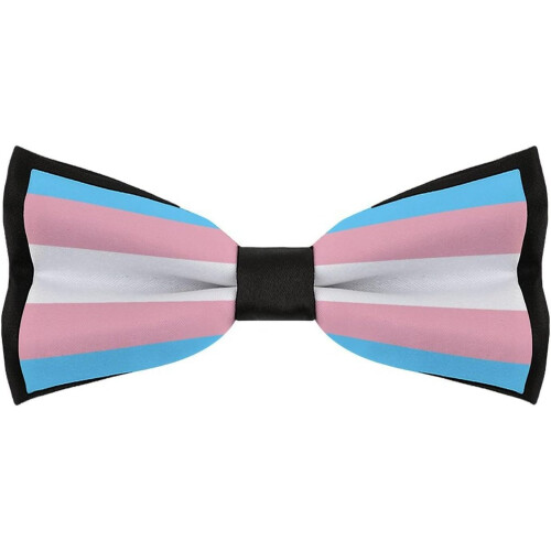 Γραβάτα με παπιγιόν Transgender Pride Flag, μεταξωτή casual γραβάτα για ρούχα και πάρτι