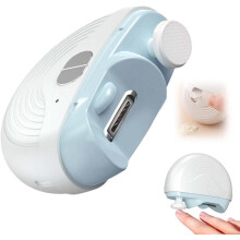 Elektrisk negleklipper til seniorer, voksne, 2 i 1, automatisk, smart med LED-lys, polermaskine, genopladelig, nem klipning, hvid