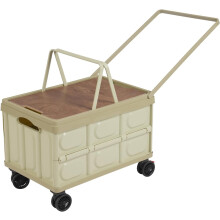 Carrinho dobrável com rodas, caixa de transporte com rodinhas de grande capacidade (55 litros) para camping, jardinagem e atividades ao ar livre.