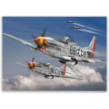 500 bitar Memorial Day P-51 Mustang Rost WWII Militärflygplan Pussel - Självständighetsdagen Utmanande Familj