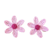 Beach Geometric Flower Earrings Statement-Pink flower earrings