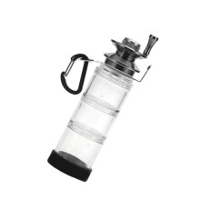 Fishing bottle, portable fishing bottle, bait holder, hook organizer with carabiner, fishing accessories white