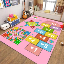 Tappeto antiscivolo per bambini, gioco della campana rosa, 2x3 piedi, lavabile, gioco da tavolo