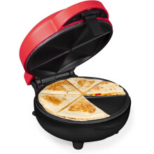 5 Inch Mini Taco Quesadilla Maker, 550W Portable Ceramic Nonstick 6 Slice Design Red