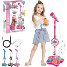 All-in-One-Mikrofon-Spielzeug für Kinder: Mikrofonständer mit verstellbaren Blinklichtern