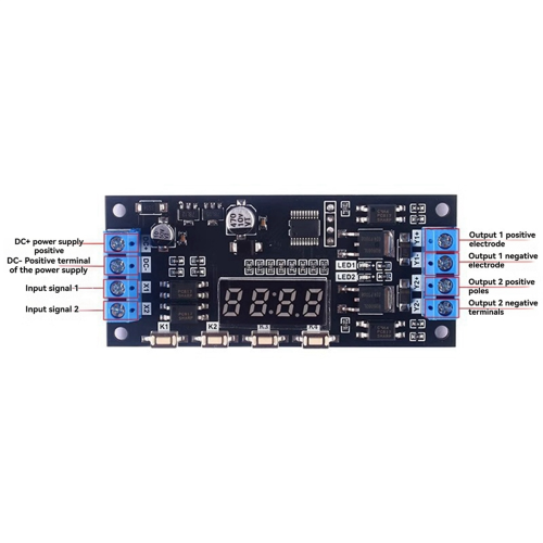 MOS LED Digital Time Delay Relay Trigger DC 12V 24V Dual Way High Powe 2