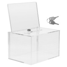 Cutie acrilică pentru donații cu încuietoare, cutie pentru sugestii de buletine de vot pentru depozitare sigură și strângere de fonduri, borcan