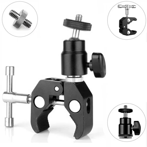 Super Clamp with 360 Mini Ball-Head Quick Release Bracket Tripod Moun 2