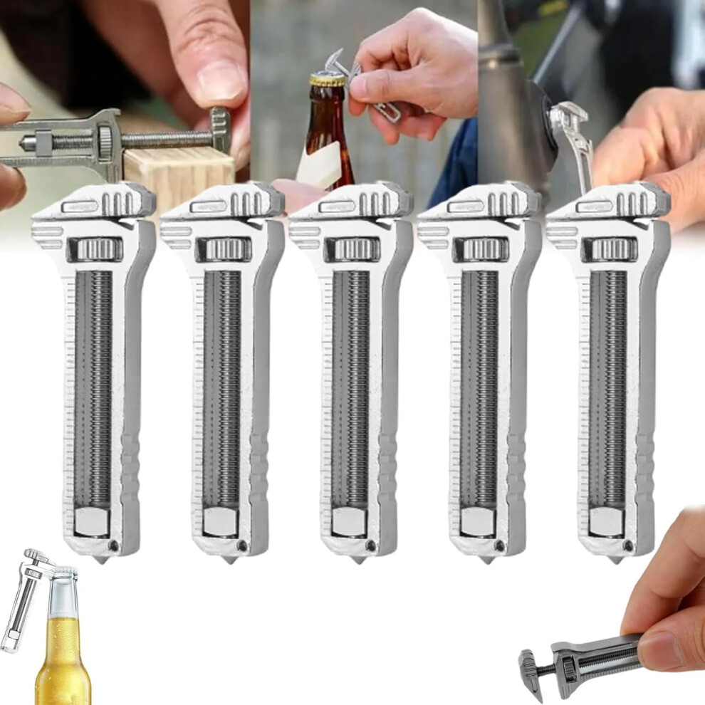 Compact Titanium Multitool Portable Mini Wrench Adjustable Bottle Opener 5Pcs 3233223019567