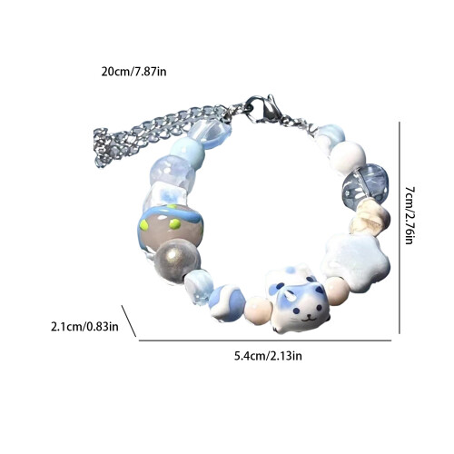 Multicolor Adjustable Beaded Bracelet Skin-Smiling face 1