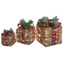 Decoración navideña ecológica, cajas de regalo iluminadas para momentos festivos inolvidables, luces LED reutilizables que iluminan tus