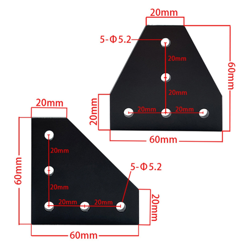 10Pcs 2020 L Shape Joint Plates Corner Bracket for Aluminum Extrusion 2