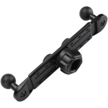 Adattatore splitter con attacco a sfera doppio da 17 mm regolabile in altezza - 1 a 2 teste di giunzione per supporto per telefono e tablet