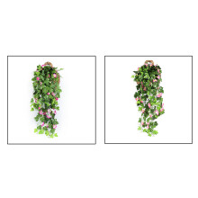 Naturtrogna konstgjorda hängande blommor, sidentyg morgongloryrankor för trädgårdsdekor