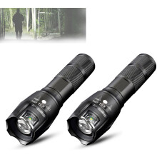 Vital Tac Flashlight 900000 Lumens 2 Pack, Alloy Adjustable Zoom Waterproof Durable