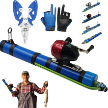 Canna da pesca con catapulta professionale, mulinello telescopico portatile, fionda