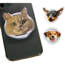 Supporto per telefono personalizzato con foto di cane e gatto, supporto magnetico espandibile, regalo per gli amanti degli animali