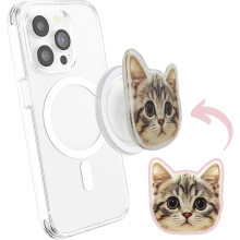 Presa per telefono personalizzata con foto in acrilico, faccia umana, faccia di animale, presa magnetica rimovibile