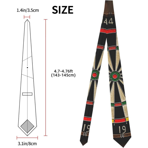Klassisk smalt herreslips, silkeslips med dartskivedesign 2