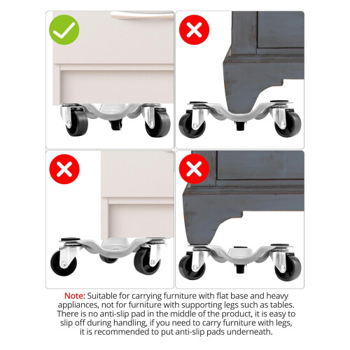 Heavy Load Carriers Triangular Base Furniture Roller-Silver 2
