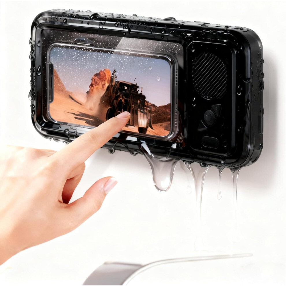 2026 Upgrade Shower Phone Holder With Built-In Bluetooth Speaker - 360 Rotation, Touch-Friendly 3233223044798