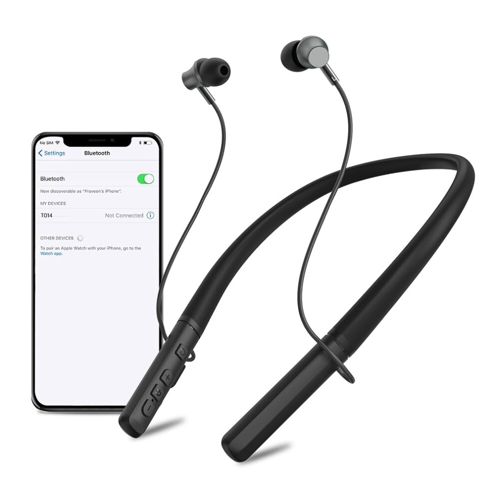 Oimg Bluetooth Neckband Hearing Aids For Seniors, Rechargeable Noise Canceling Amplifier