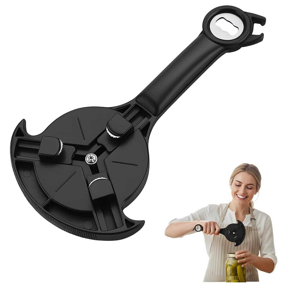 Oimg Adjustable Stainless Steel Jar Opener, Multifunctional Lid Gripper Bottle Cap Opener