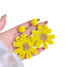 Bohemian Styles Flower Earrings Geometric-Yellow sun flower ea