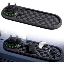 Tappetino antiscivolo multifunzione per auto con supporto per telefono - Cruscotto per telefono, occhiali da sole, chiavi, numero di parcheggio