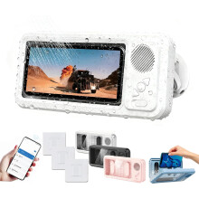 Aqua Play Wasserdichte Handyhalterung mit Lautsprecher – 360 Rundum-Design, 60 Fixierwinkel, Bluetooth