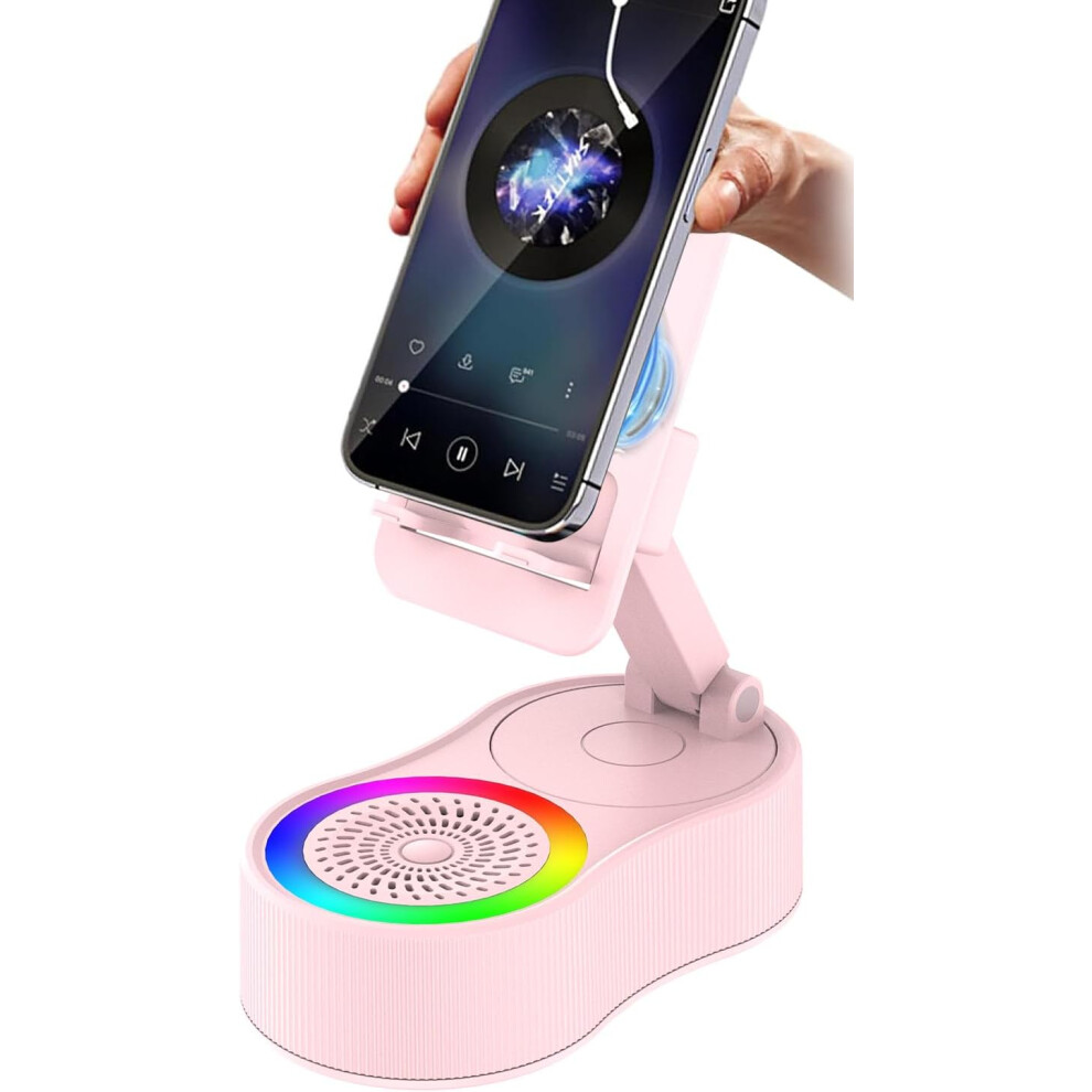 Wireless Induction Audio Bluetooth Speaker 5In1 Phone Holder - Rechargeable 3000Mah With Ambient Light 3233223046242