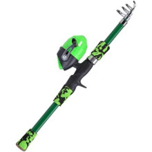 Kids Fishing Rod and Reel Combos, 5.41 ft Telescopic FRP Pole Collapsible with Lures