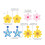 Large Flower Hoop Earring Statement Spikes-Blue straw starfish 4