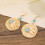 Large Flower Hoop Earring Statement Spikes-Blue straw starfish 7
