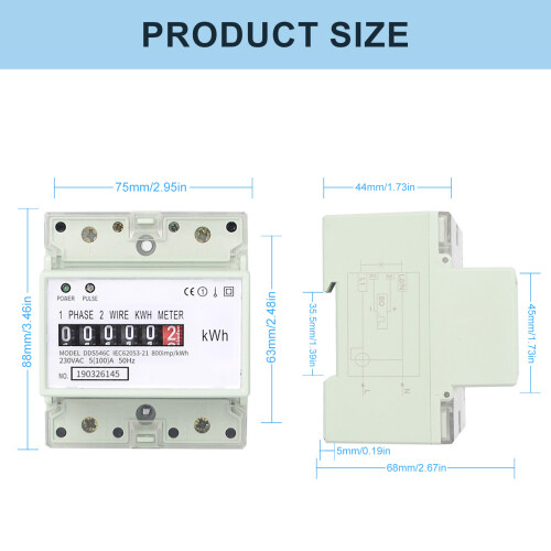 High Precise 230V Single Phase Power Consumption Meter With Easy 1