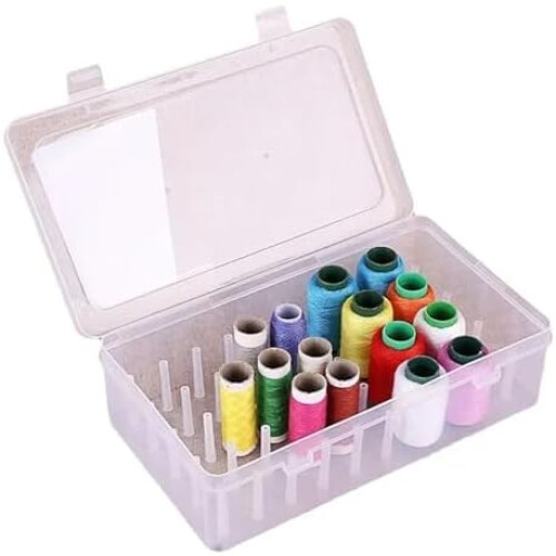 Sewing Box 42Grid Thread Storage Organizer Plastic Transparent Spool Case Bobbin Holder Container For Adults 2