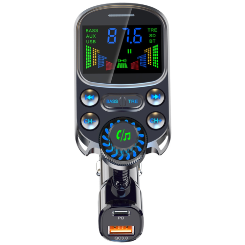 Bluetooth-Compatible Car Kit Lighter Handsfree FM Transmitter AUX Audi 2