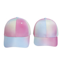 Pair of Parent Child Sun Hats Lightweight Polyester-rainbow